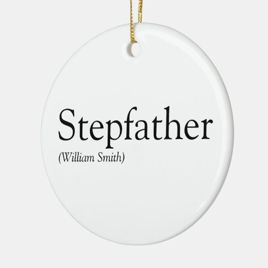 Stiefvader, Definisie van Stiefpapa Zwart en Wit Keramisch Ornament (Links)