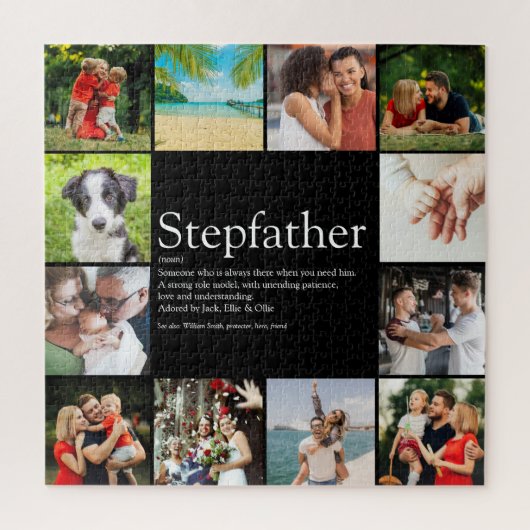Stiefvader, Definitie 12 Foto Zwart Legpuzzel (Verticaal)