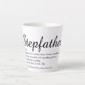 Stiefvader Definitie Chic Script Leuk Latte Mok (Voorkant)