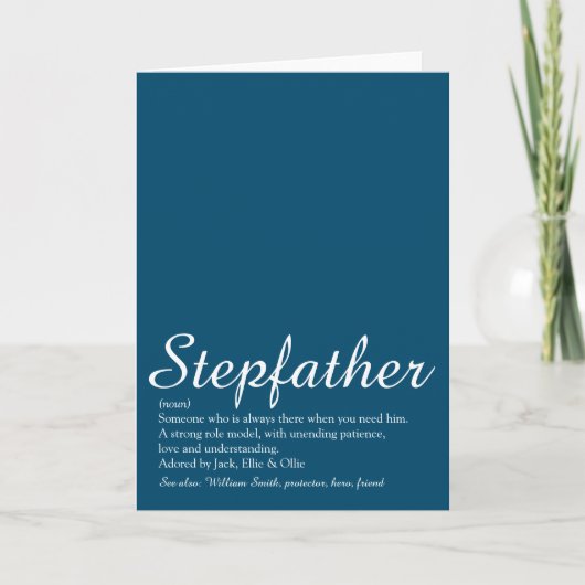 Stiefvader Definitiescript Blauw Plezier Kaart (Voorkant)
