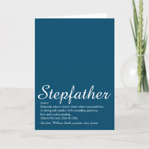 Stiefvader Definitiescript Blauw Plezier Kaart