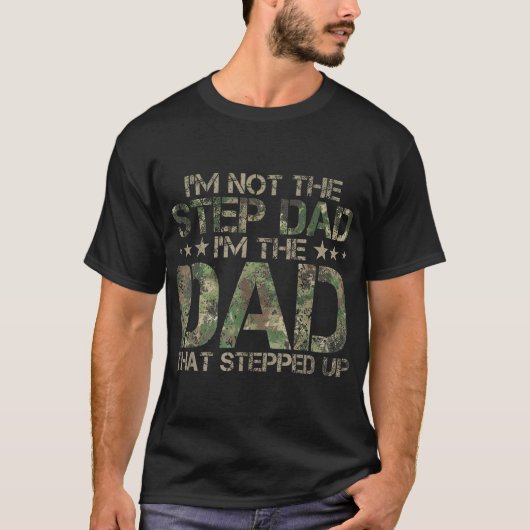 Stiefvader die stapte Amerikaanse Camo T-shirt (Voorkant)