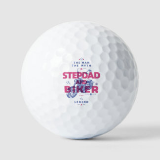 Stiefvader en motorrijder de man de mythe de legen golfballen