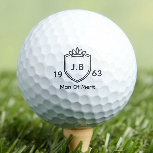 Stiefvader Monogram Initiaal Naam Jaar Man van Ver Golfballen
