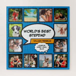 Stiefvader, pleegvader 12 foto stripboek leuk blau legpuzzel