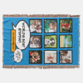 Stiefvader, Stiefoom 9 Foto Stripboek Pret Blauw Deken (Voorkant)