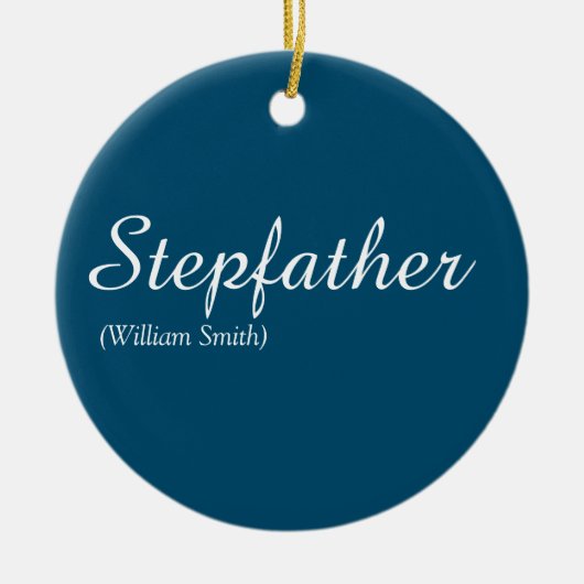 Stiefvader Stiefpapa Citaat Modern Elegaant Schrif Keramisch Ornament (Voorkant)