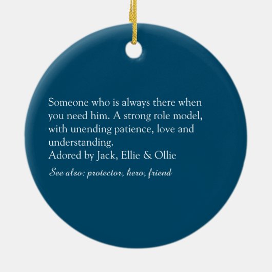 Stiefvader Stiefpapa Citaat Modern Elegaant Schrif Keramisch Ornament (Achterkant)