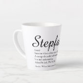 Stiefvader, Stiefpapa Definitie Chic Script Leuk Latte Mok (Linkerhoek)