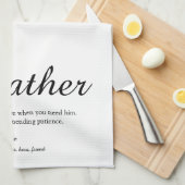 Stiefvader, stiefpapa definitie Elegant Schrift Theedoek (Quarter Fold)