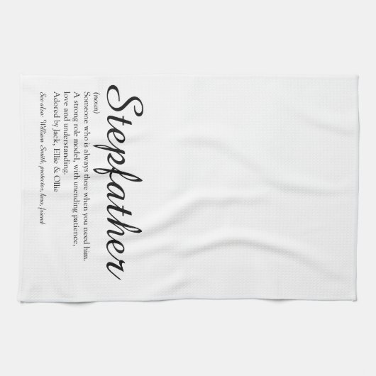 Stiefvader, stiefpapa definitie Elegant Schrift Theedoek (Horizontaal)