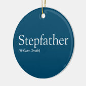 Stiefvader, Stiefpapa Definitie Modern Blauw Keramisch Ornament (Links)