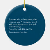 Stiefvader, Stiefpapa Definitie Modern Blauw Keramisch Ornament (Achterkant)