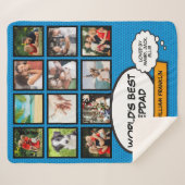 stiefvader stiefvader fotocollage leuk blauw sherpa deken (Voorkant (horizontaal))