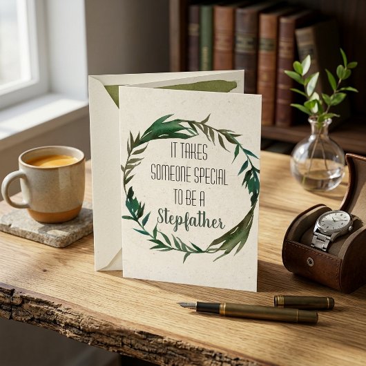 Stiefvader Vaderdag Stiefpapa Bladeren Kaart