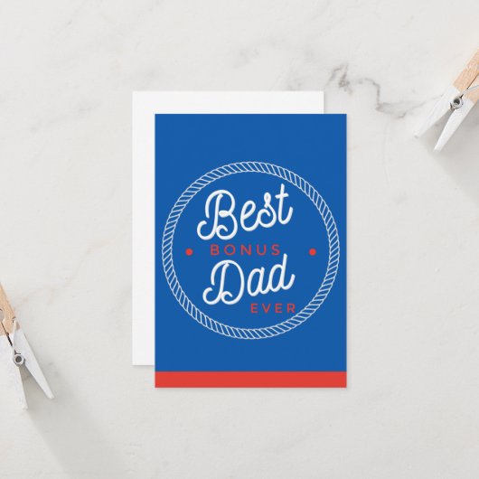 stiefvader vaders dag kaarten blauw (Voorkant / Achterkant in situ)