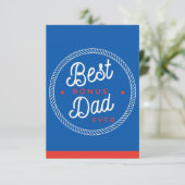 Stiefvader vadersdag kaarten blauw (Staand voorkant)