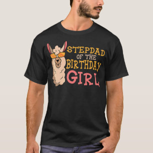 stiefvader van de verjaardag meisje lama bday part t-shirt