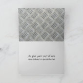 Stiefvader Verjaardag Metalen Ontwerp Kaart (Binnen)