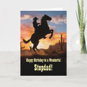 Stiefvader Verjaardag Western Cowboy Kaart (Voorkant)