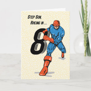 Stiefzoon 8e verjaardag Superheld Kaart