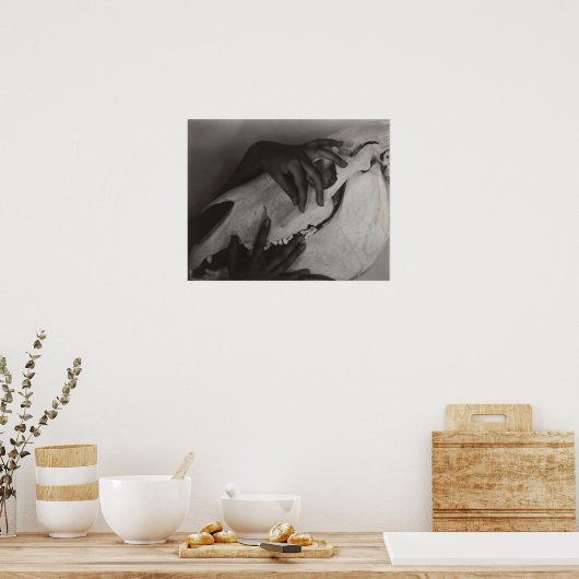 Stieglitz Georgia O’Keeffe Hands Paardenschedel Fo Poster (Keuken)