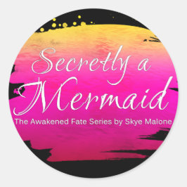 Stiekem een Zeemeermin - Sticker - Zwart en Roze