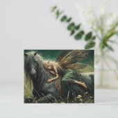 Stiekem slaapt ze op haar paard briefkaart (Staand voorkant)