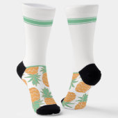 Stiekem Wild Wit Groen met Ananas Sokken (Gebogen)