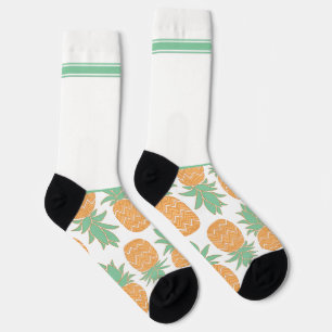 Stiekem Wild Wit Groen met Ananas Sokken