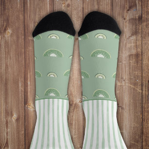 Stiekem Wilde groene strepen met kiwi's Sokken