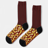 Stiekem Wilde strepen met bananen, op rood Sokken (Links)