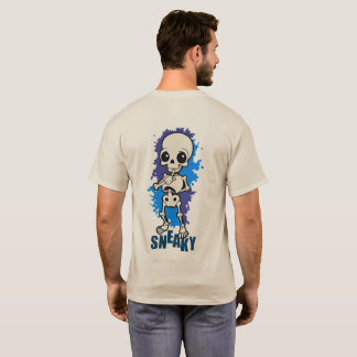 Stiekem Zoete Skelet Halloween Blauwe Spat T-Shirt