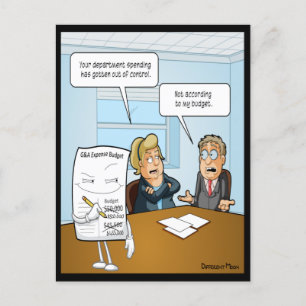 Stiekeme begroting grappige ansichtkaart briefkaart