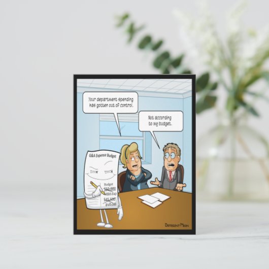 Stiekeme budget grappige briefkaart (Staand voorkant)