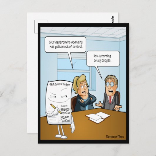 Stiekeme budget grappige briefkaart (Voorkant / Achterkant)