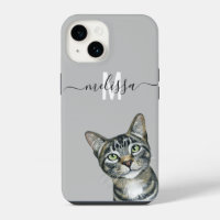 Stiekeme Kijkende Kat Monogram Naam