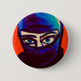 Stiekeme Ninja Speld Ronde Button 5,7 Cm