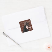 Stiekeme schurk cartoonpersonage vierkante sticker (Envelop)