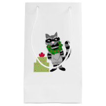 Stiekeme wasbeer met kerstcadeau