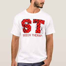 stiekletters rode en zwarte haarpunten t-shirt