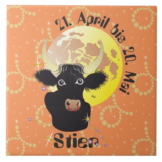 Stier 21. April bis 20. Mai Fliese Tegeltje (Voorkant)