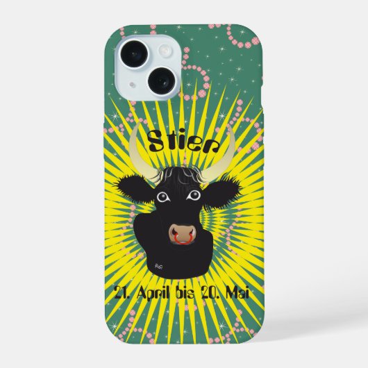 Stier 21. April bis 20. Mai iPhone Hüllen 15 Case (Achterkant)