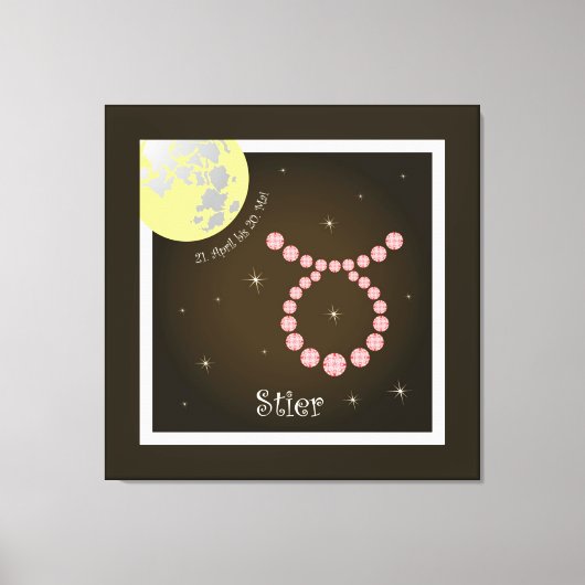 Stier 21. April bis 20. Mai Leinwand Canvas Afdruk (Voorkant)