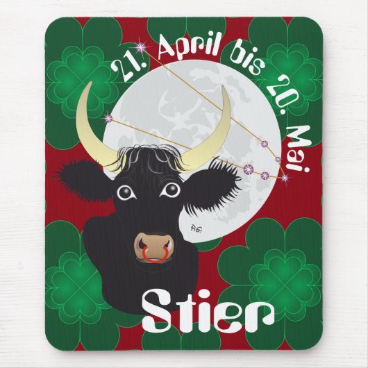 Stier 21. April bis 20. Mai Mausmatte Muismat (Voorkant)