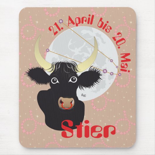 Stier 21. April bis 20. Mai Mausmatte Muismat (Voorkant)