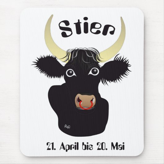Stier 21. April bis 20. Mai Mauspad Muismat (Voorkant)