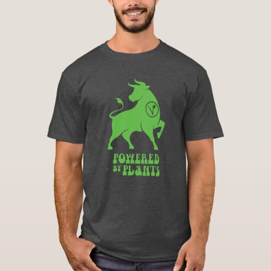Stier aangedreven door Planten T-shirt (Voorkant)