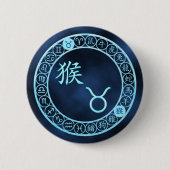Stier/aap Ronde Button 5,7 Cm (Voorkant)