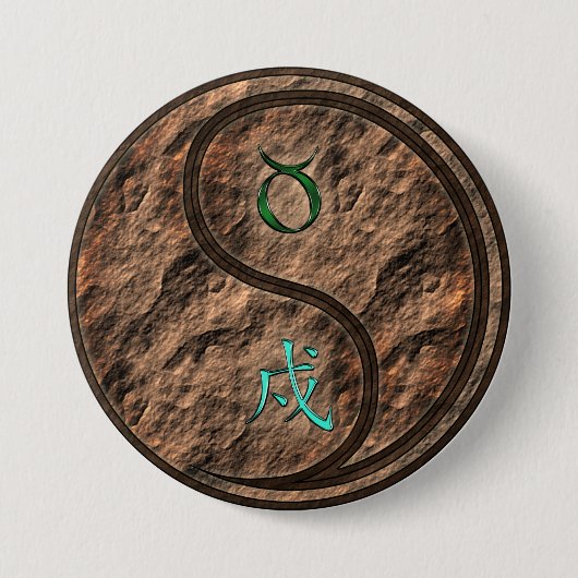 Stier & Aard Hond Ronde Button 7,6 Cm (Voorkant)